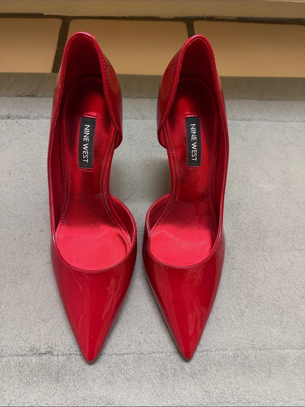 Nine West Red Patent Pointed Pumps